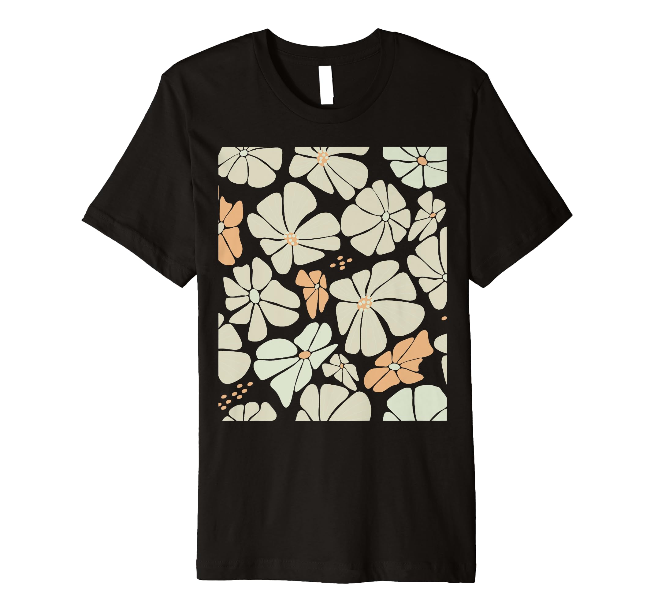 Sage Green Neutral Floral Abstract T-Shirt - Custom Art Print Men Women - T-Shirt, Sweatshirt, Hoodie