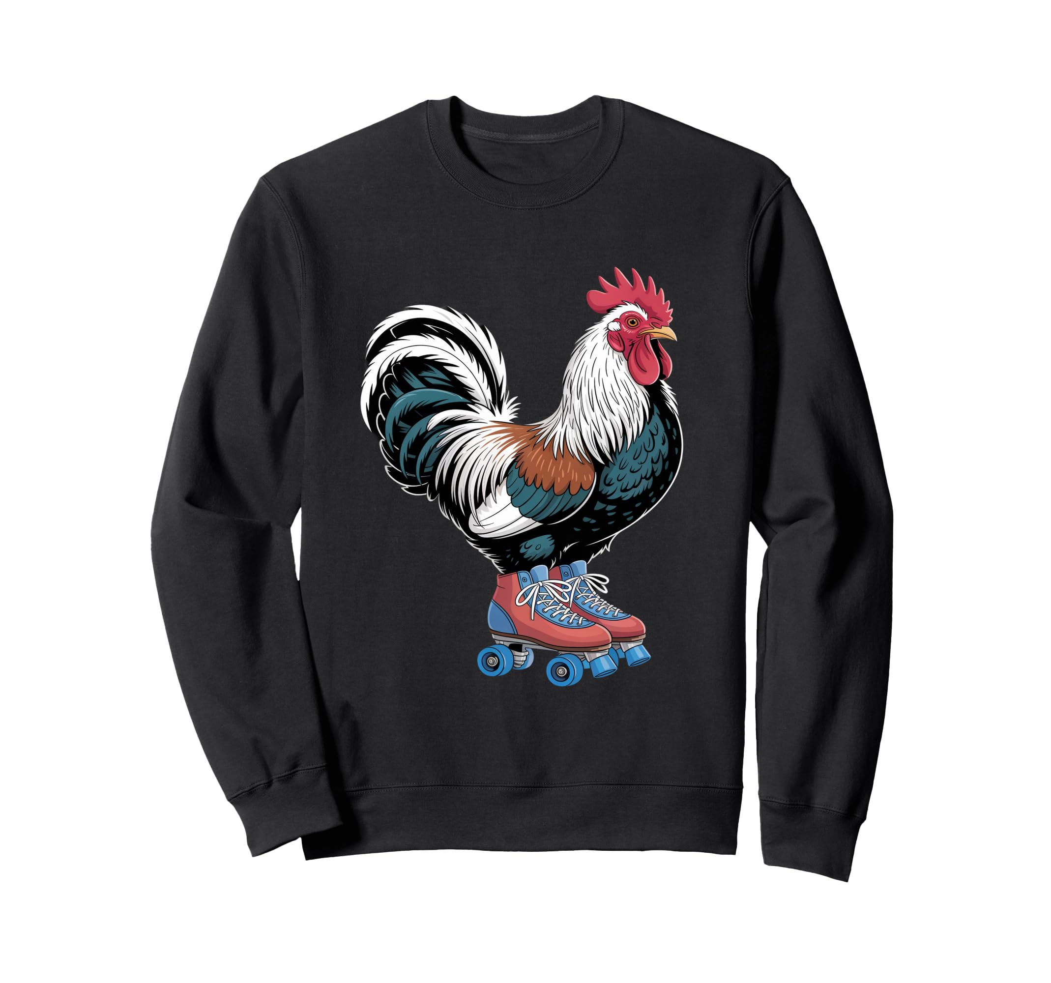 Rooster Roller Skate Shoes Skater Sweatshirt - Unique Graphic Unisex - T-Shirt, Sweatshirt, Hoodie