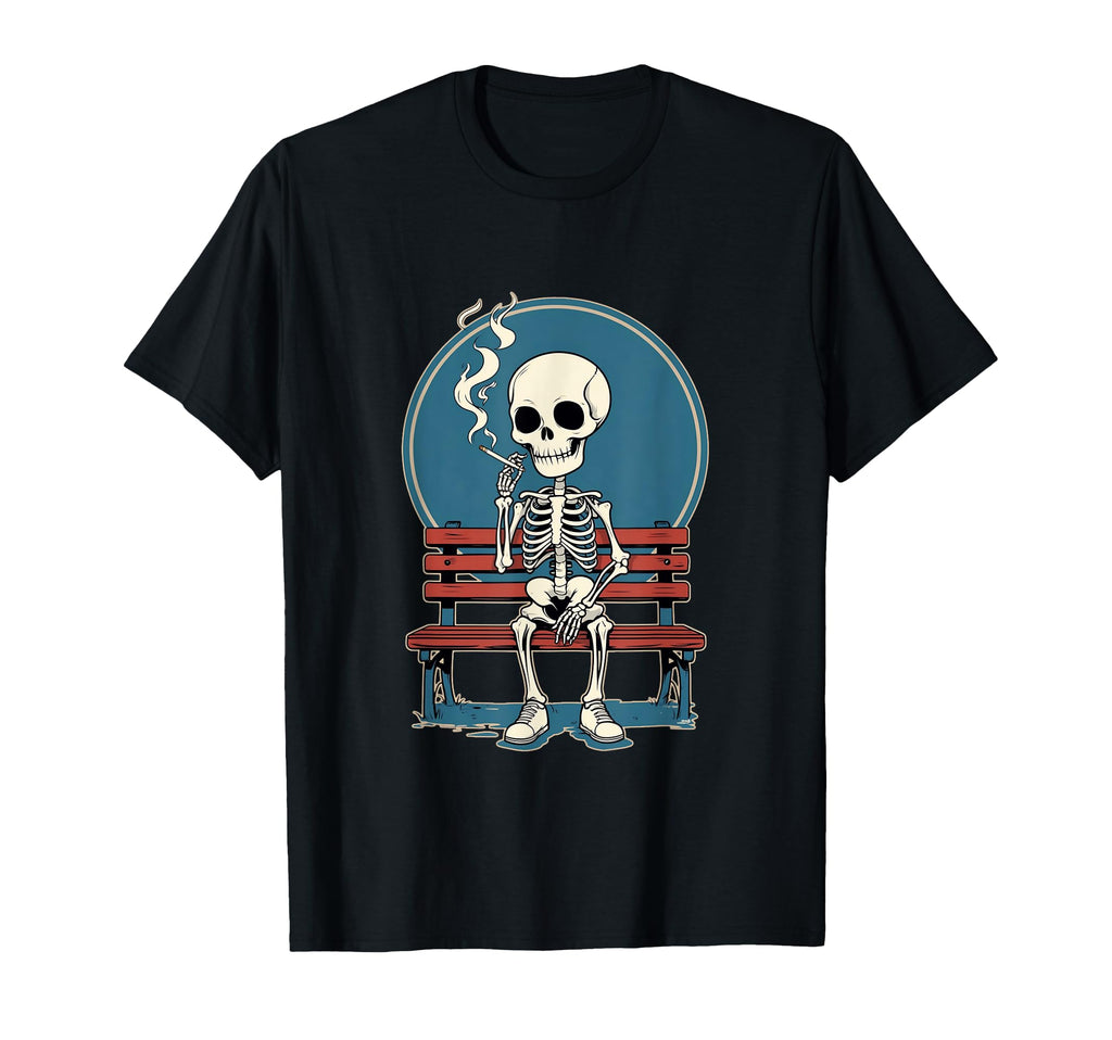 Melancholic Skeleton Waiting Bone T-Shirt - Fun Novelty Design for Adults - T-Shirt, Sweatshirt, Hoodie