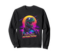 80S Synthwave T Rex Funny Sweatshirt - Minimalist Print for Adults - T-Shirt, Sweatshirt, Hoodie