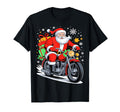 Merry Santa Riding Motorcycle T-Shirt - Trendy Graphic Men Women - T-Shirt, Sweatshirt, Hoodie