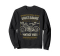 Dougs Garage Motorcycle Distressed Sweatshirt - Trendy Graphic Unisex - T-Shirt, Sweatshirt, Hoodie