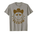 Yeehaw Funny Cowboy Cowgirl Smile Face T-Shirt - Minimalist Print Unisex - T-Shirt, Sweatshirt, Hoodie