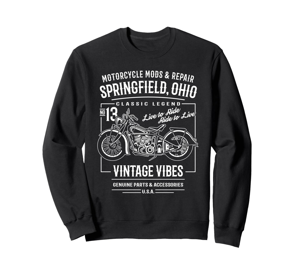 Springfield Oh Usa Motorcycle Sweatshirt - Fun Novelty Design Men Women - T-Shirt, Sweatshirt, Hoodie