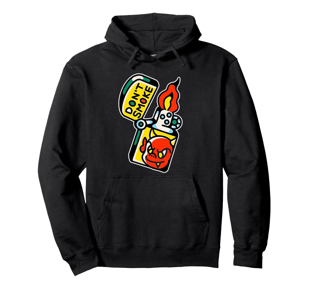 Devil Demon Lighter X Dont Smoke Hoodie - Fun Novelty Design Unisex - T-Shirt, Sweatshirt, Hoodie