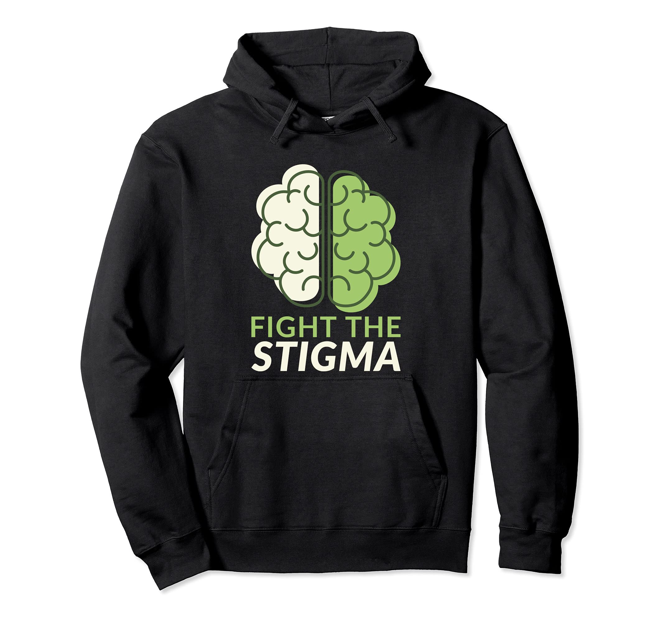 Fight Stigma Mental Health Hoodie - Minimalist Print Men Women - T-Shirt, Sweatshirt, Hoodie