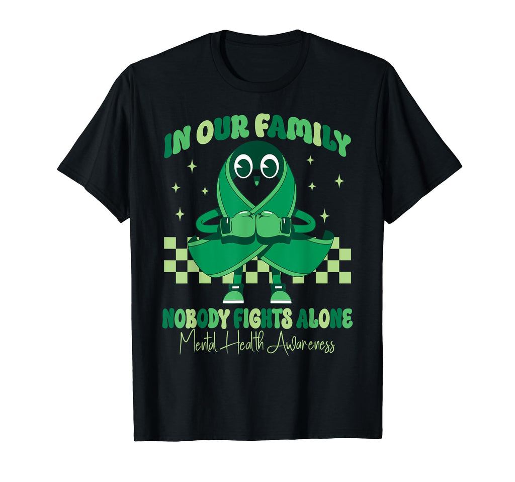Green Ribbon Survivor Groovy Mental T-Shirt - Aesthetic Graphic Men Women - T-Shirt, Sweatshirt, Hoodie