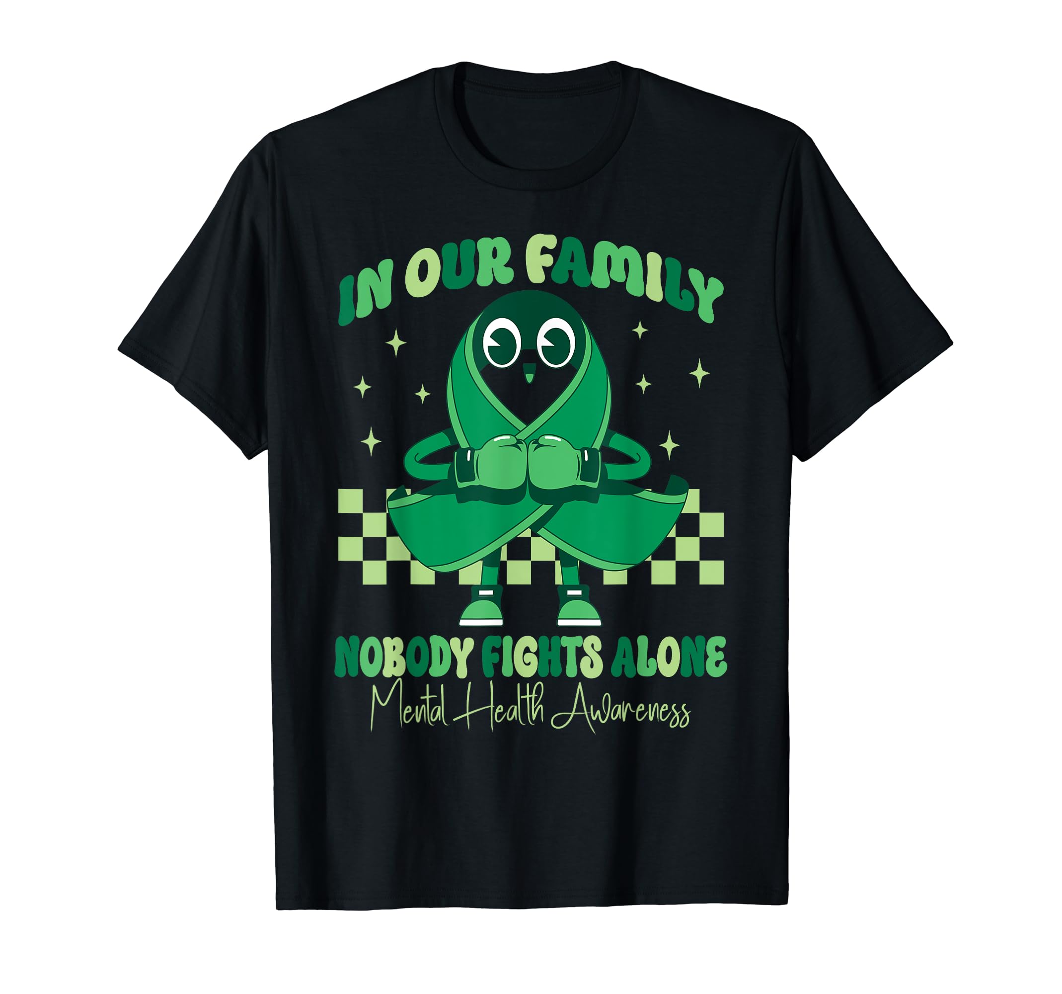 Green Ribbon Survivor Groovy Mental T-Shirt - Aesthetic Graphic Men Women - T-Shirt, Sweatshirt, Hoodie