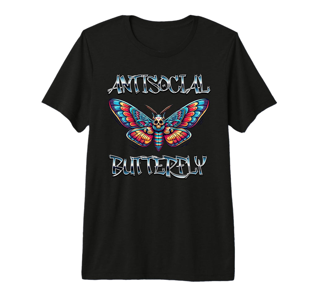 Antisocial Butterfly Tri Blend T-Shirt - Casual Everyday Wear for Adults - T-Shirt, Sweatshirt, Hoodie