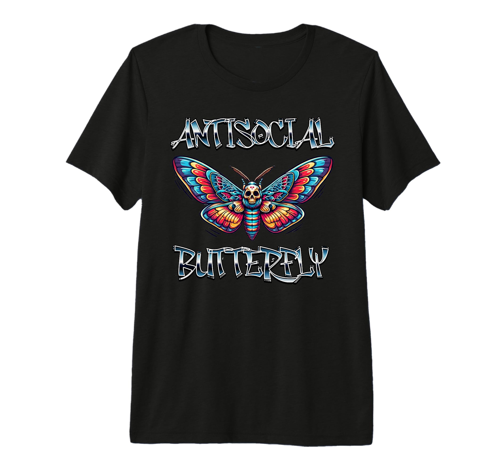 Antisocial Butterfly Tri Blend T-Shirt - Casual Everyday Wear for Adults - T-Shirt, Sweatshirt, Hoodie