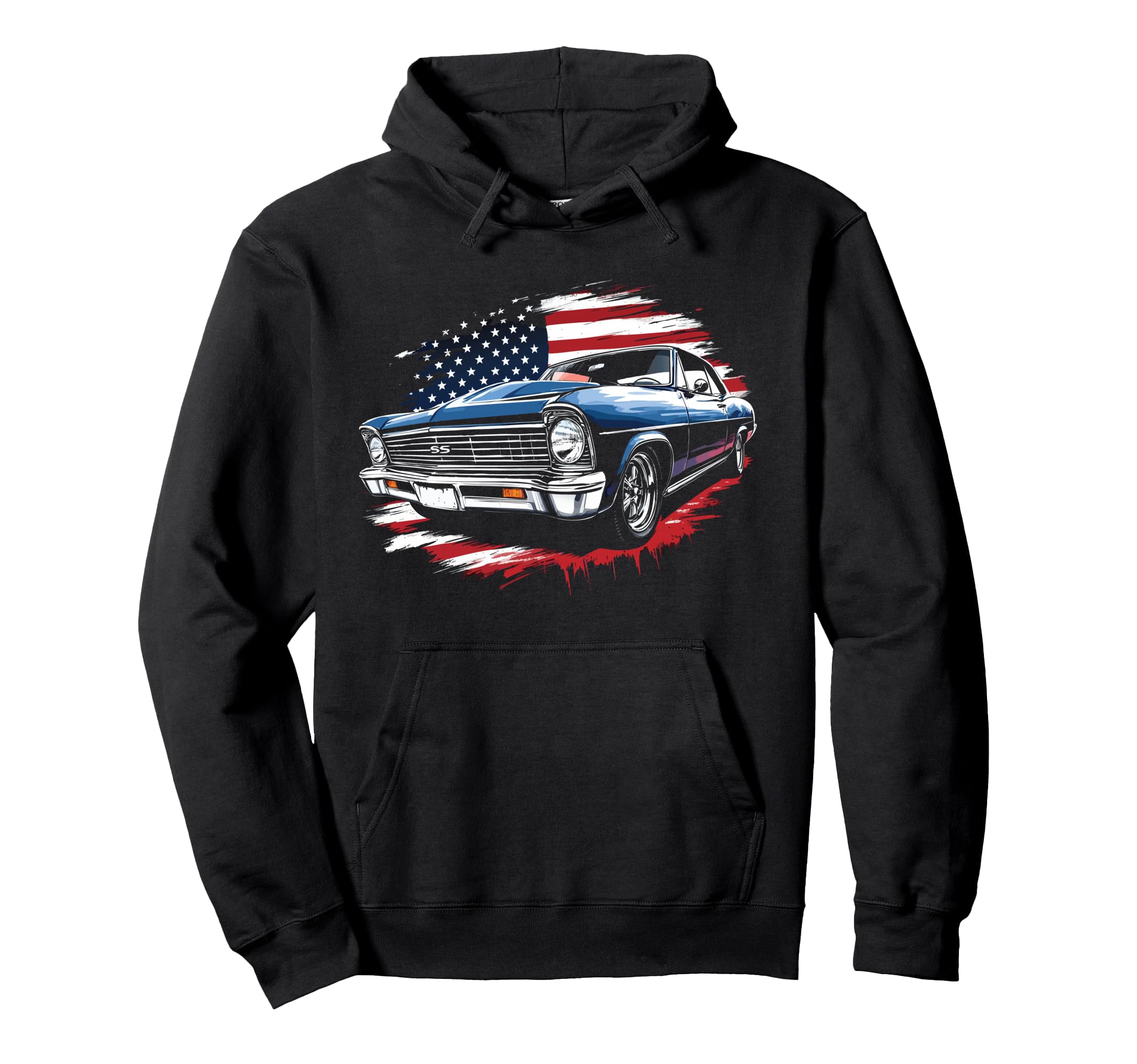 1966 1967 Nova Ss American Flag Hoodie - Streetwear Style Men Women - T-Shirt, Sweatshirt, Hoodie
