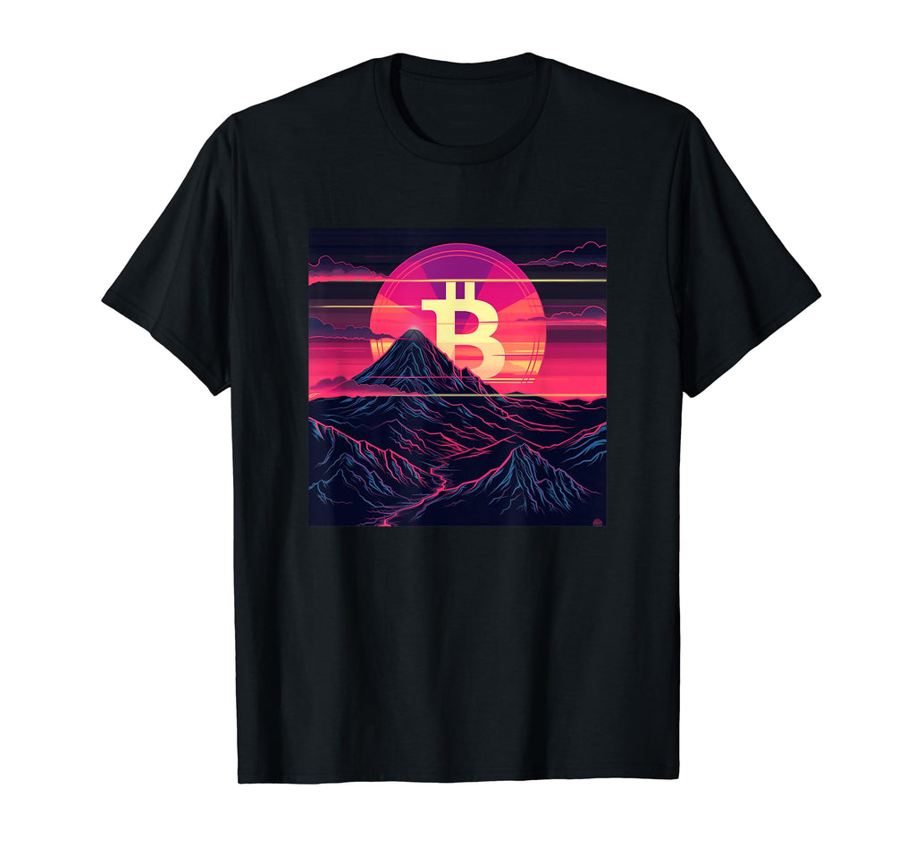 Bitcoin Vaporwave Aesthetic 80S T-Shirt - Casual Everyday Wear Men Women - T-Shirt, Sweatshirt, Hoodie