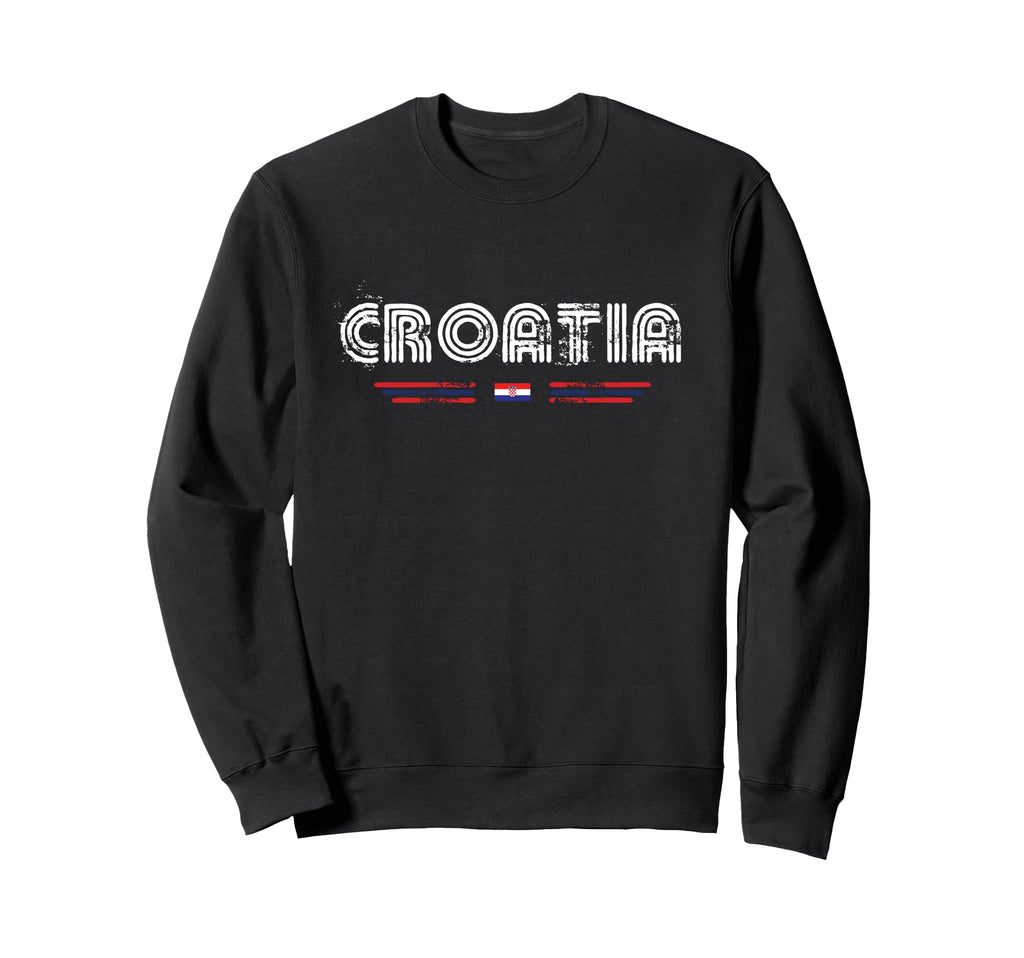 Croatia 70S 80S Type Flag Sweatshirt - Aesthetic Graphic Men Women - T-Shirt, Sweatshirt, Hoodie