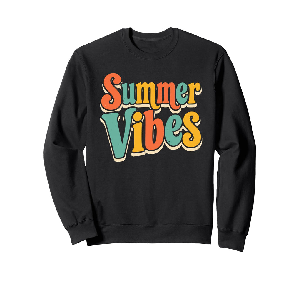 Summer Vibes Groovy Vacation Sweatshirt - Custom Art Print for Adults - T-Shirt, Sweatshirt, Hoodie