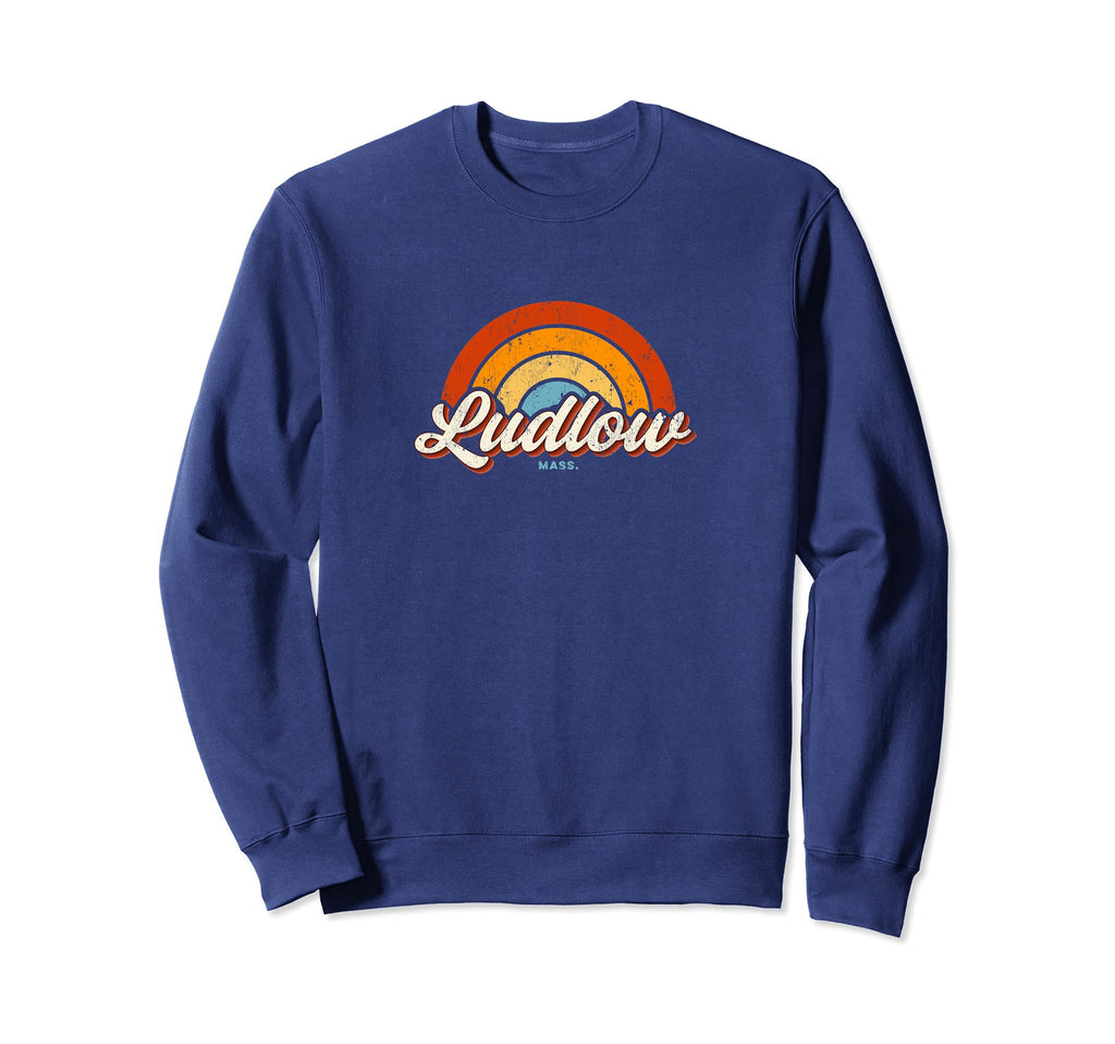 Ludlow Massachusetts Ma Rainbow 70S Sweatshirt - Custom Art Print Unisex - T-Shirt, Sweatshirt, Hoodie