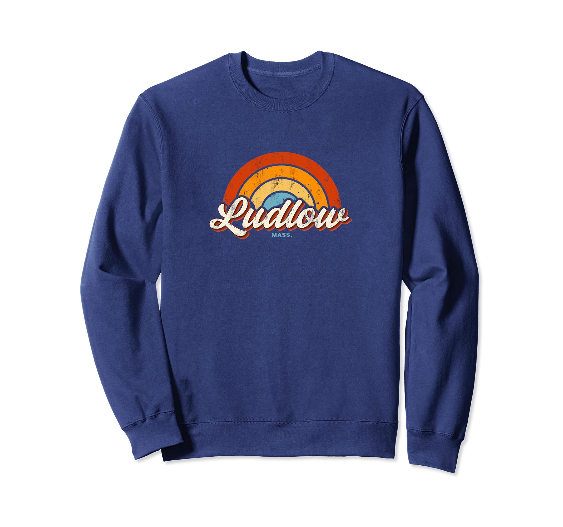 Ludlow Massachusetts Ma Rainbow 70S Sweatshirt - Custom Art Print Unisex - T-Shirt, Sweatshirt, Hoodie