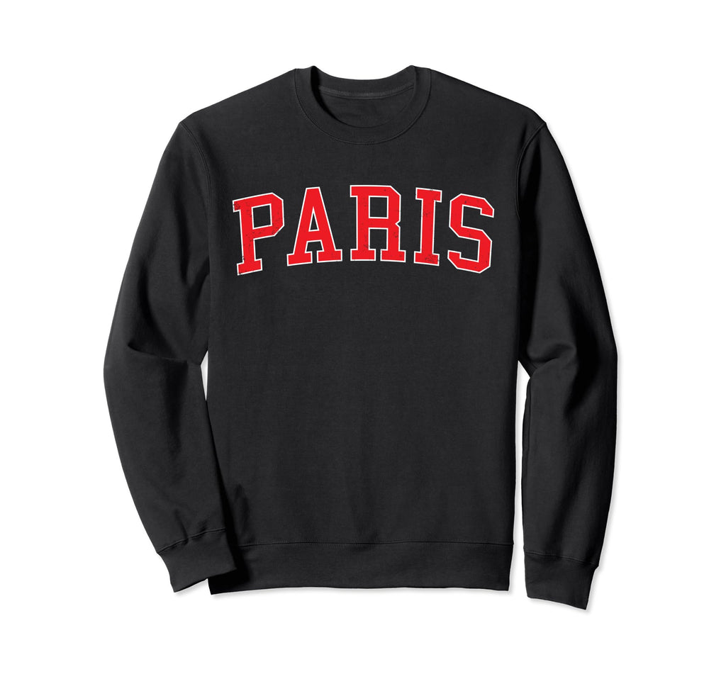 Paris Ky Distressed Red Varsity Sweatshirt - Aesthetic Graphic Men Women - T-Shirt, Sweatshirt, Hoodie