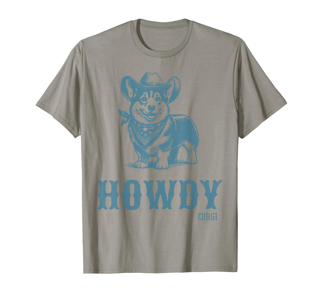 Howdy Corgi Cowboy Western Country T-Shirt - Fun Novelty Design Men Women - T-Shirt, Sweatshirt, Hoodie