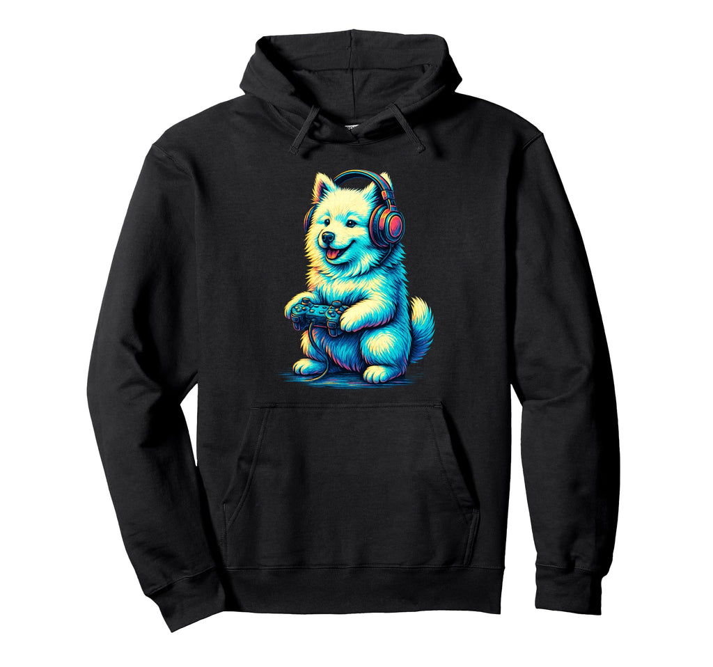 Samoyed Gamer Gaming Dog Lover Hoodie - Minimalist Print for Adults - T-Shirt, Sweatshirt, Hoodie