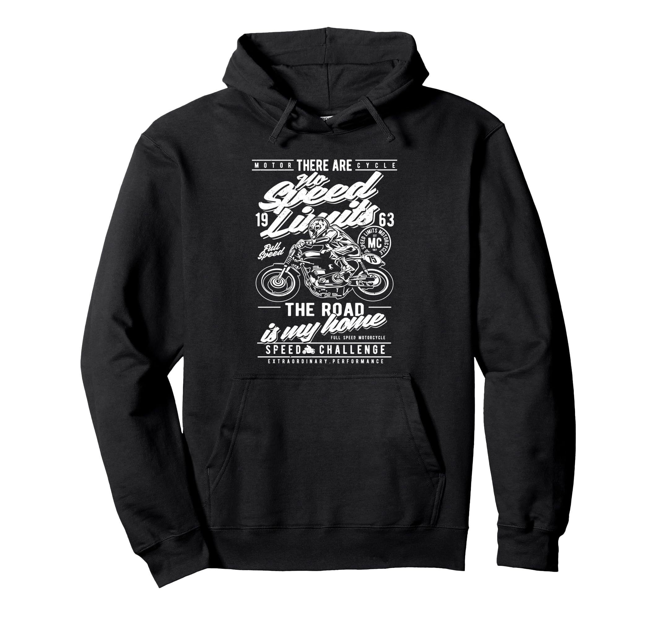 No Speed Limits Motorcycle Race Hoodie - Trendy Graphic for Adults - T-Shirt, Sweatshirt, Hoodie