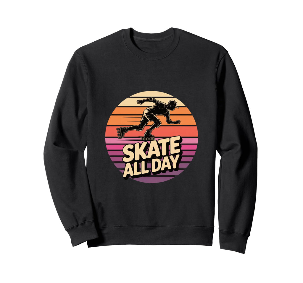 Skate All Day Inline Skater Sweatshirt - Custom Art Print for Adults - T-Shirt, Sweatshirt, Hoodie