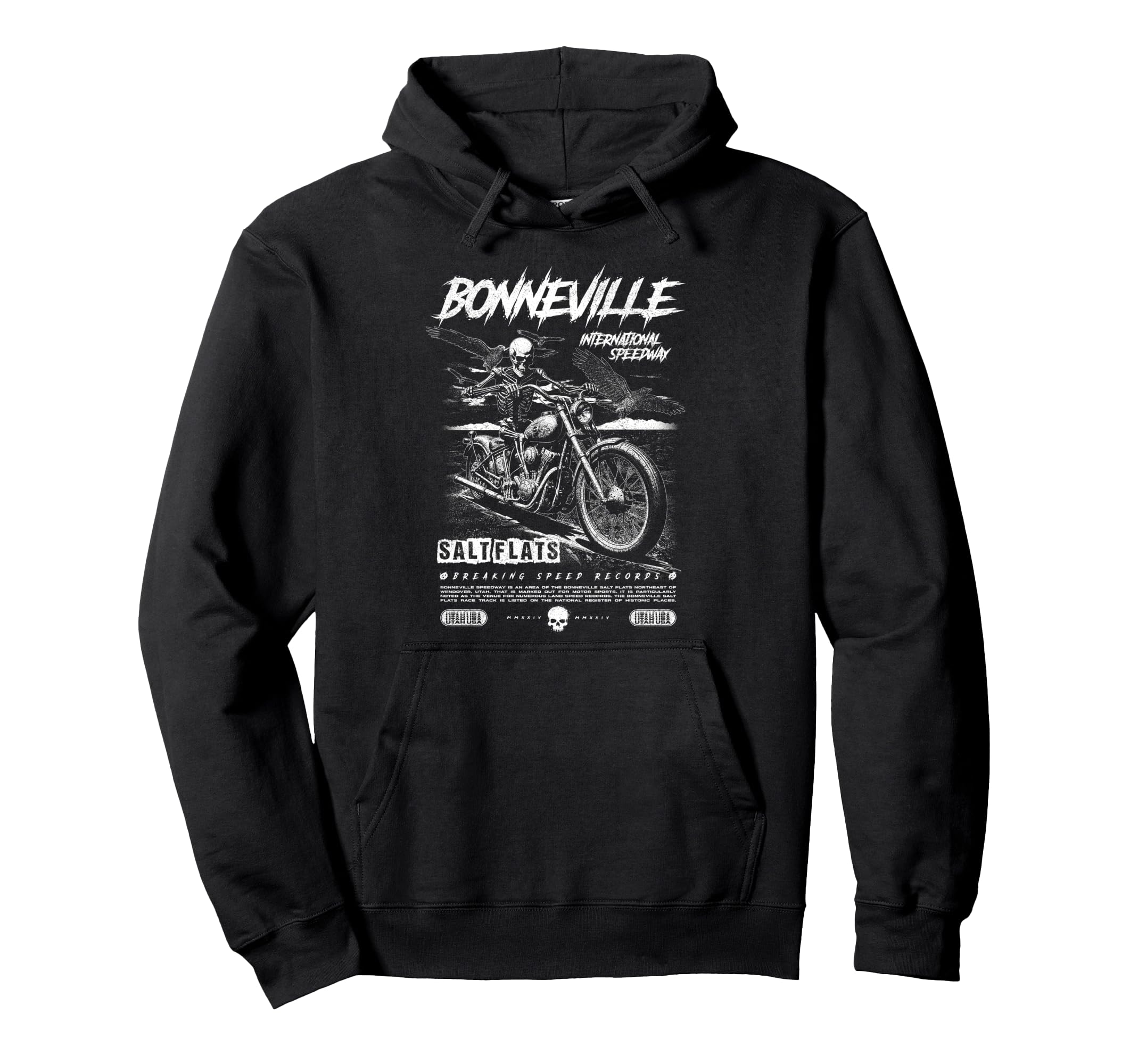 Bonneville Salt Flats Motorcycle Hoodie - Casual Everyday Wear Men Women - T-Shirt, Sweatshirt, Hoodie