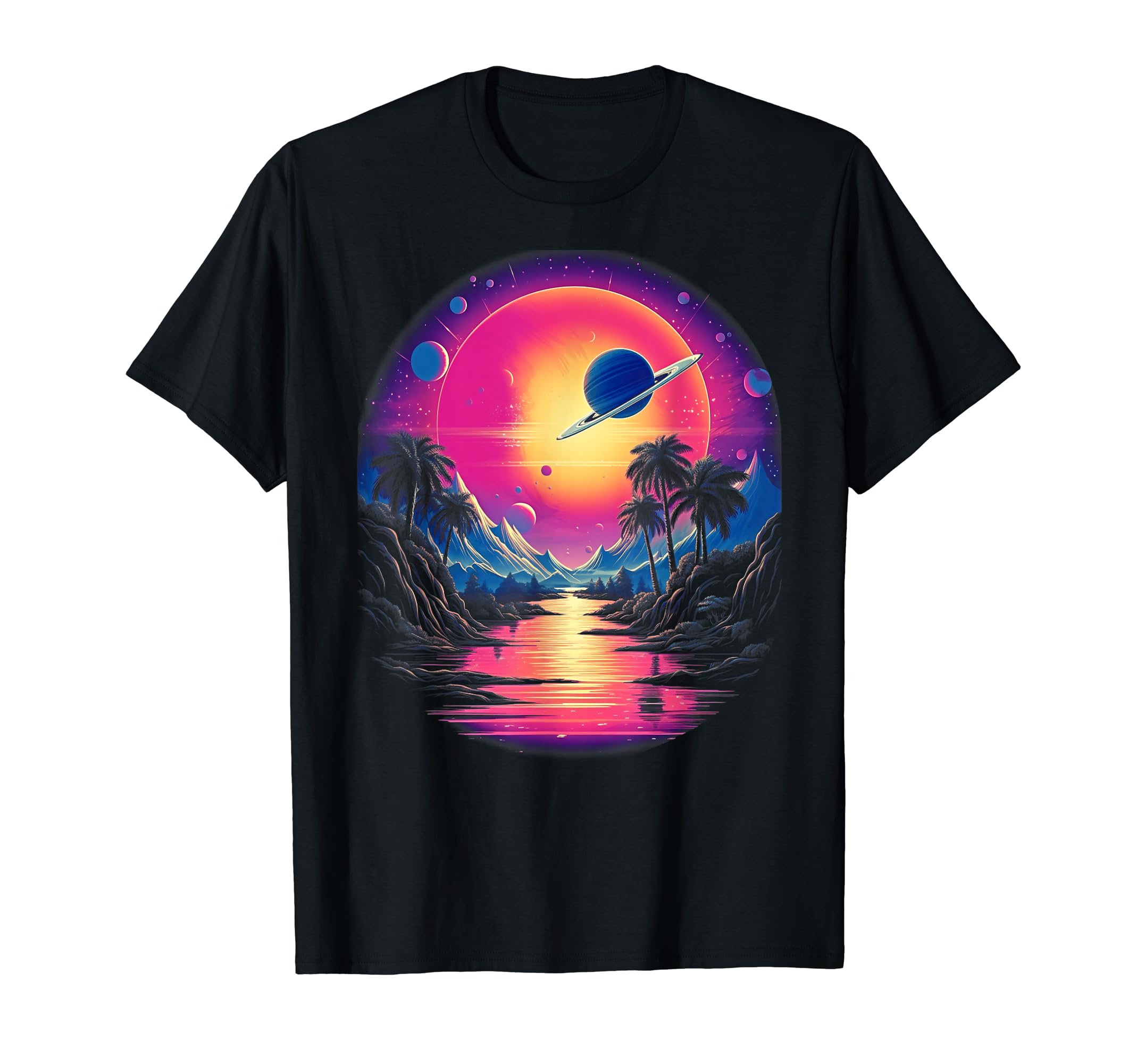 Vaporwave Solar System 80S Synthwave T-Shirt - Graphic Print Men Women - T-Shirt, Sweatshirt, Hoodie