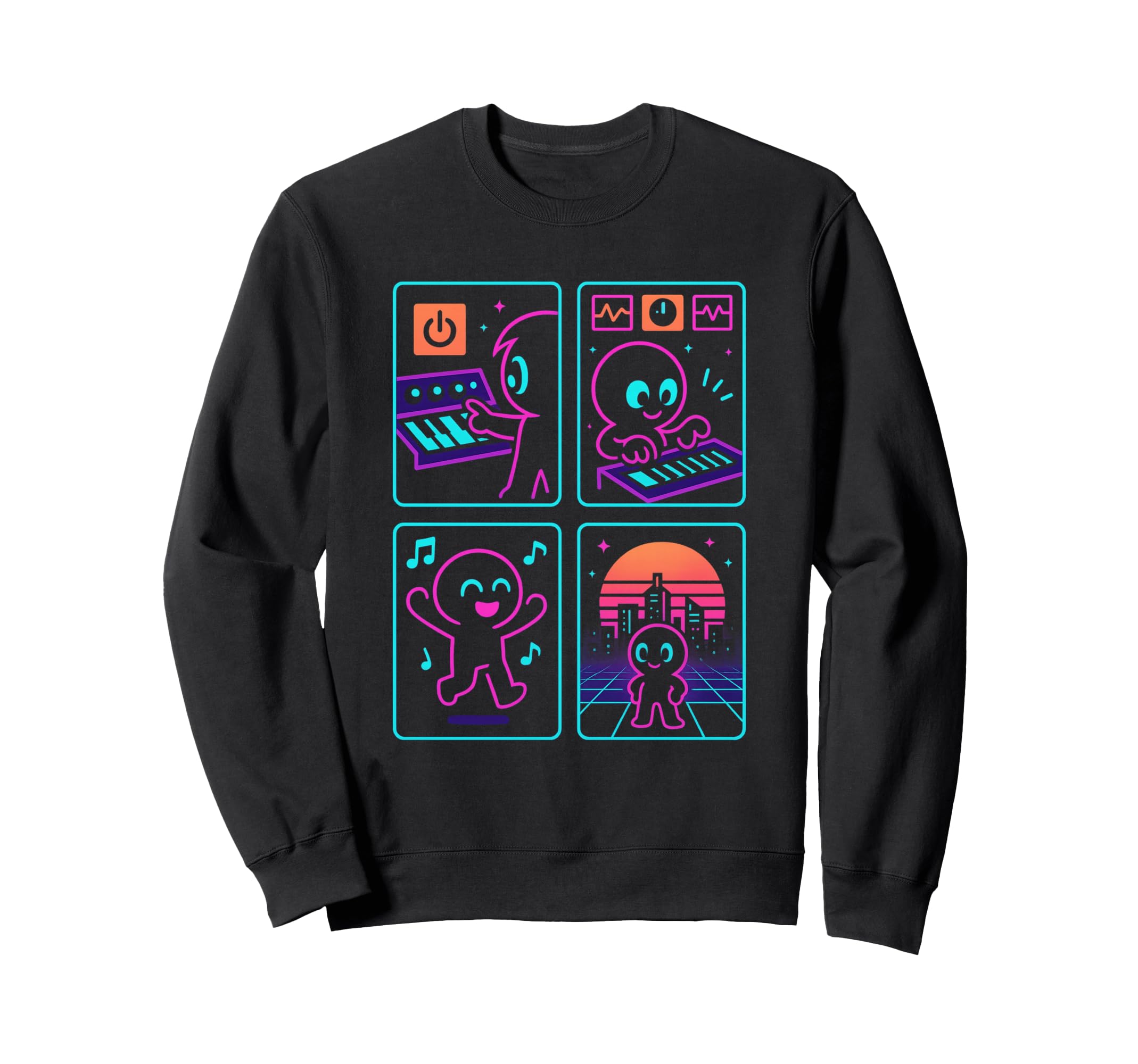 80S Synthwave Sweatshirt - Trendy Graphic for Adults - T-Shirt, Sweatshirt, Hoodie