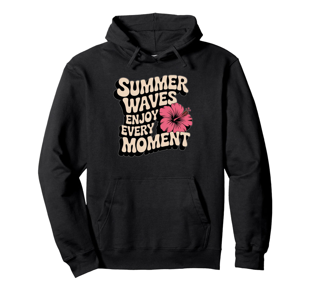 Summer Vibes Summer Waves Typography Hoodie - Novelty Apparel Men Women - T-Shirt, Sweatshirt, Hoodie