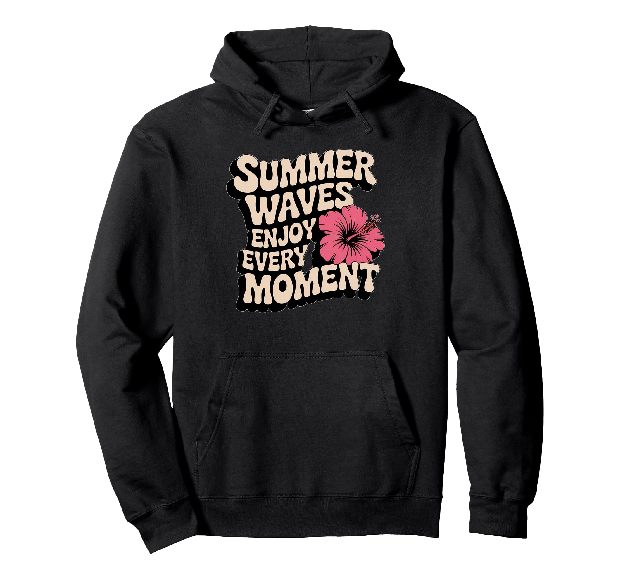 Summer Vibes Summer Waves Typography Hoodie - Novelty Apparel Men Women - T-Shirt, Sweatshirt, Hoodie