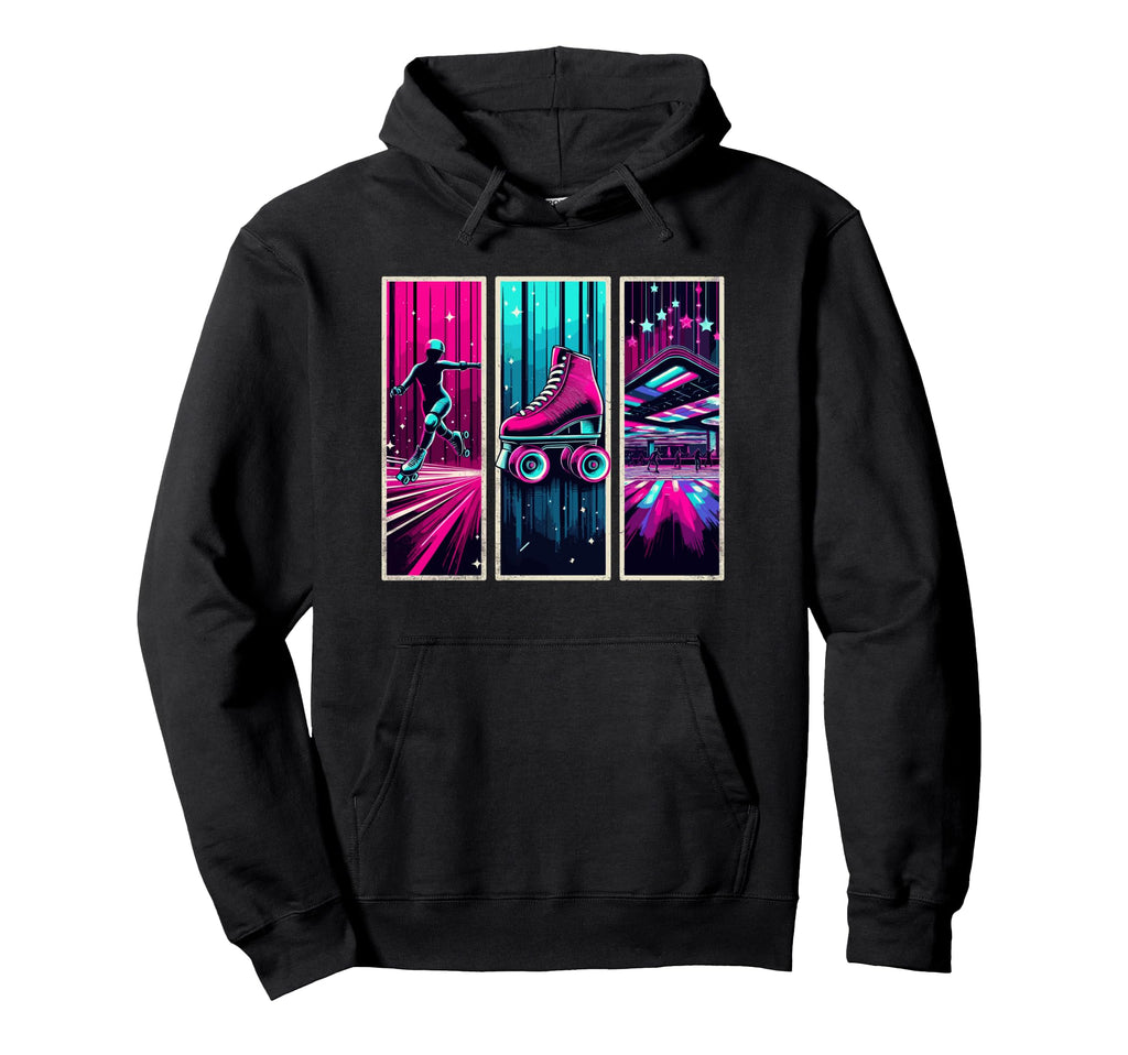 Roller Skating 70S 80S Vibes Roller Hoodie - Graphic Print Men Women - T-Shirt, Sweatshirt, Hoodie
