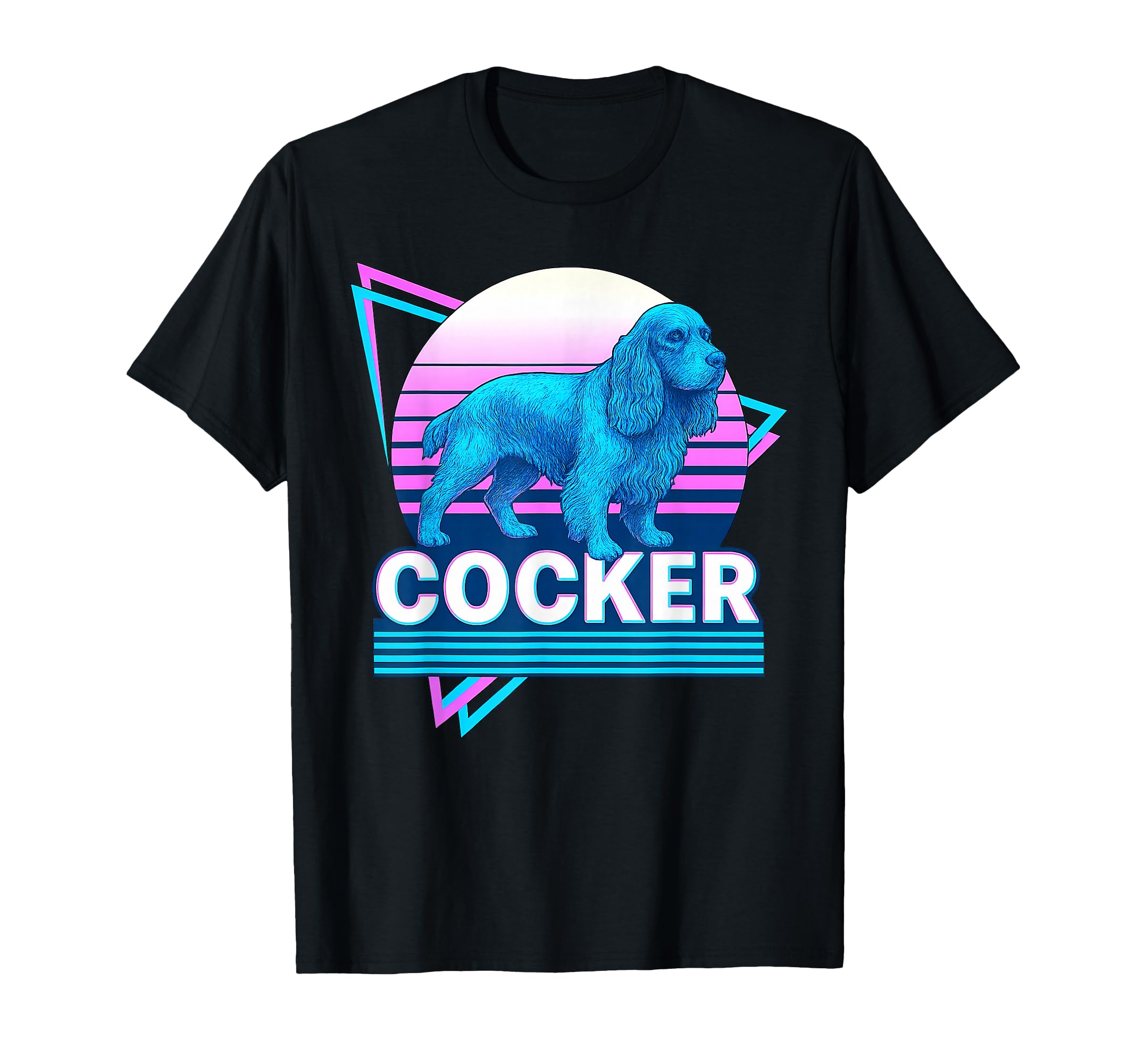 Cocker Spaniel Synthwave Aesthetic Dog T-Shirt - Novelty Apparel Men Women - T-Shirt, Sweatshirt, Hoodie