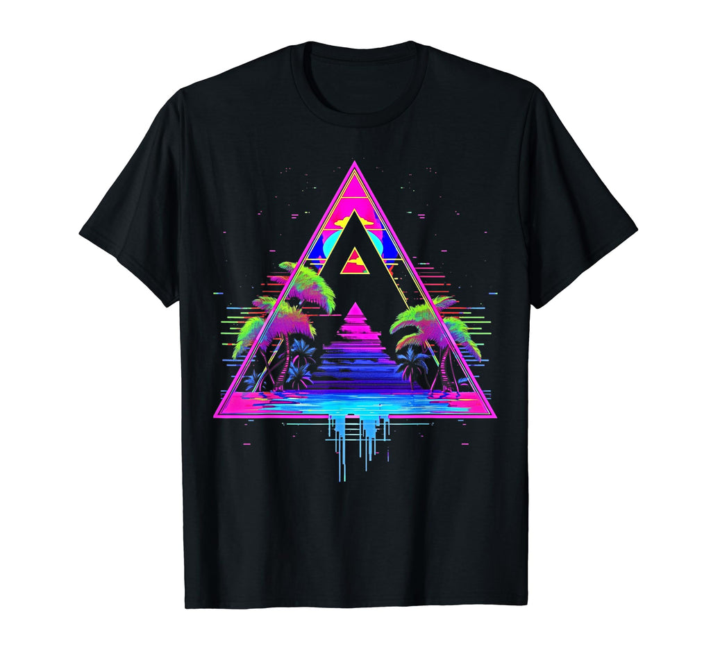 Synthwave Pyramid Cyberpunk 80S Sci T-Shirt - Custom Art Print Men Women - T-Shirt, Sweatshirt, Hoodie