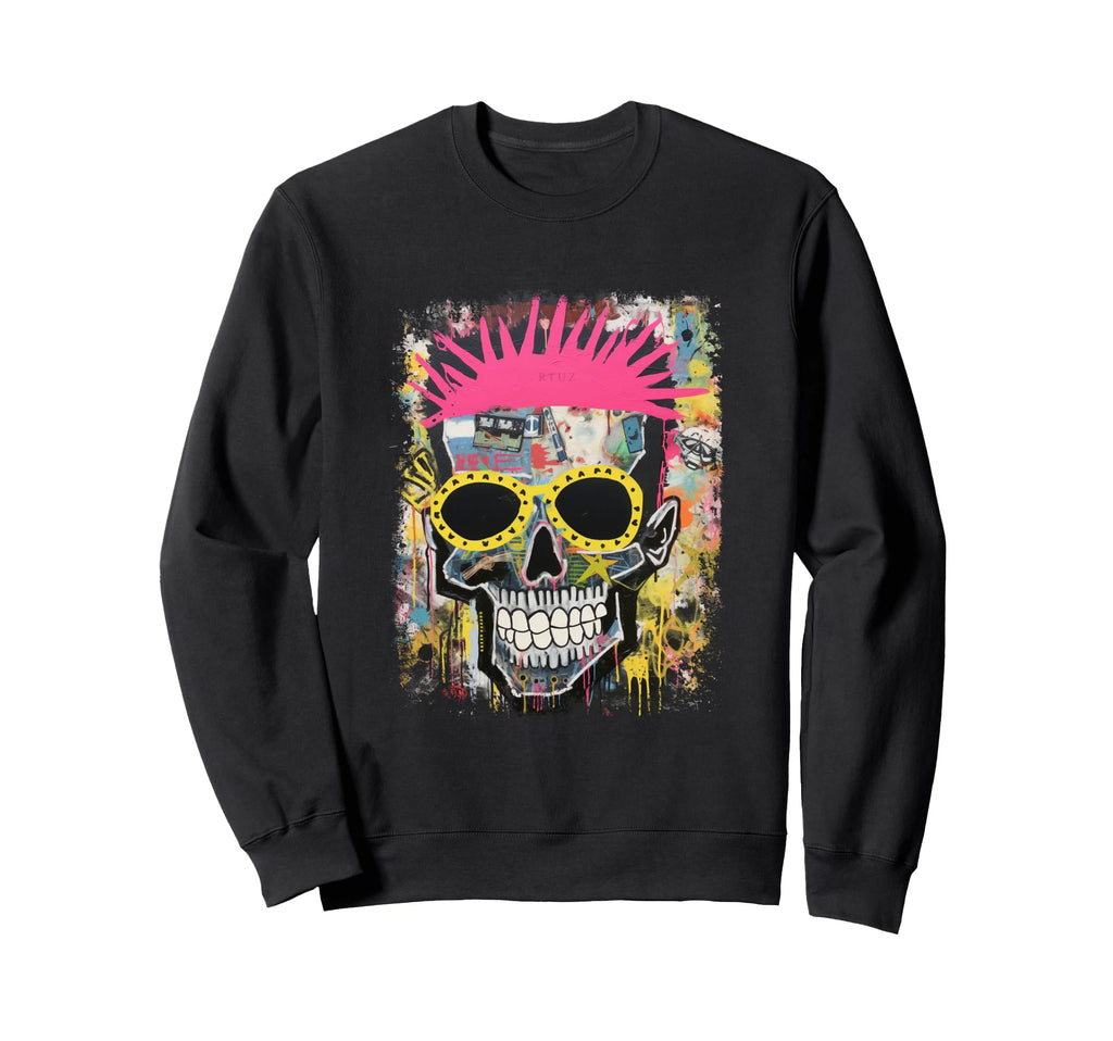 Aesthetic Streetwear Skull Sweatshirt - Aesthetic Graphic Unisex - T-Shirt, Sweatshirt, Hoodie