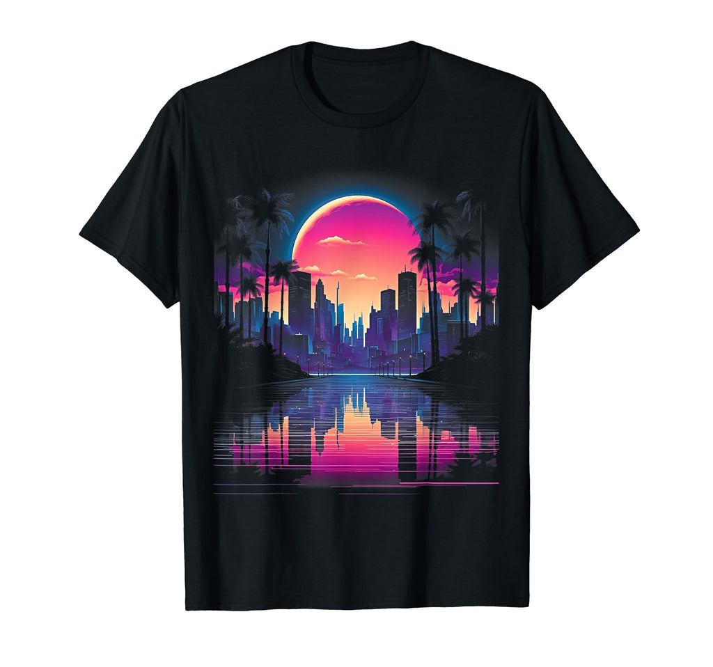 Vaporwave Cityscape 80S Synthwave 11 T-Shirt - Trendy Graphic for Adults - T-Shirt, Sweatshirt, Hoodie
