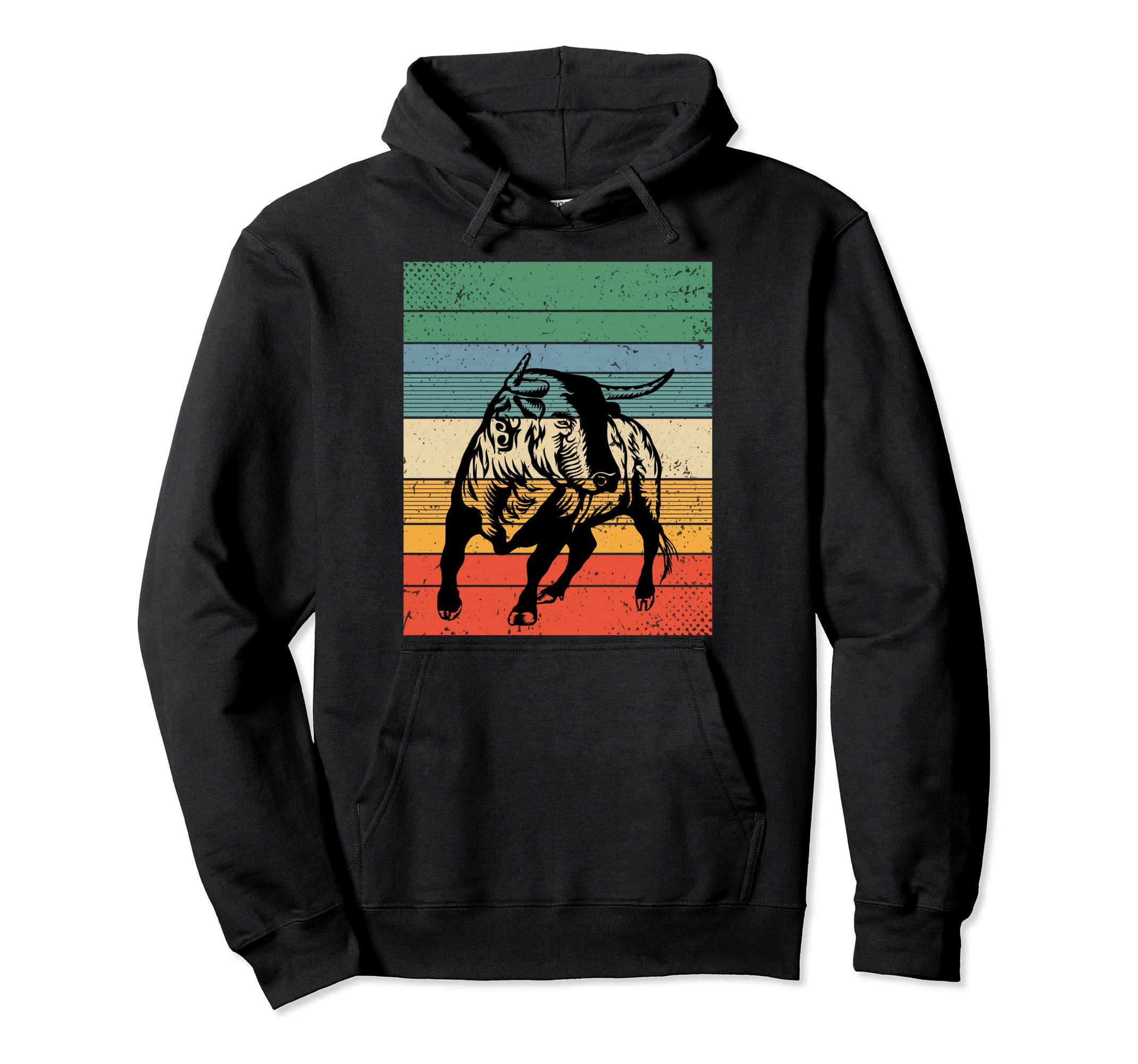 Sunset Bull Hoodie - Minimalist Print for Adults - T-Shirt, Sweatshirt, Hoodie