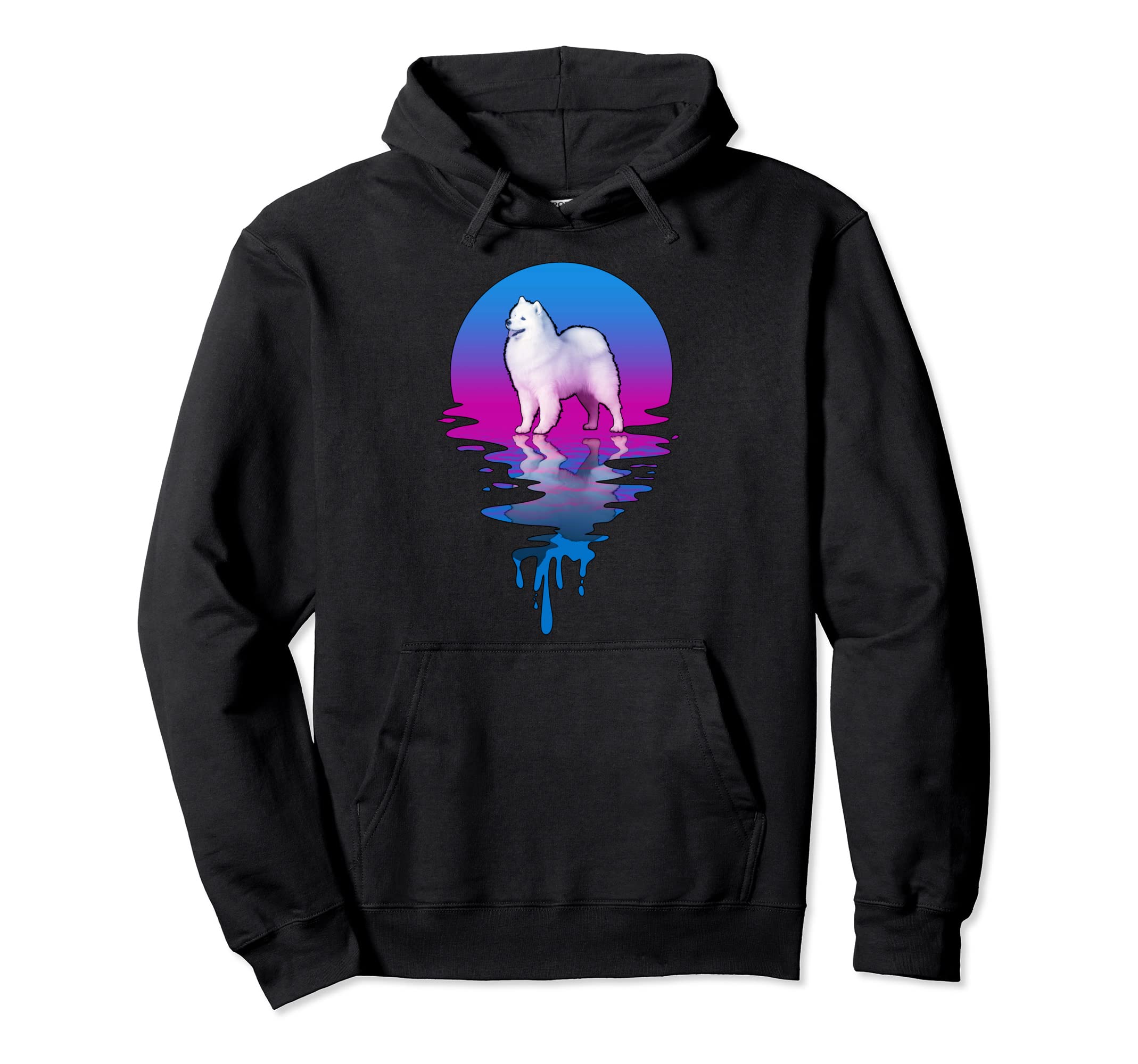 Sunset Samoyed Hoodie - Unique Graphic Men Women - T-Shirt, Sweatshirt, Hoodie