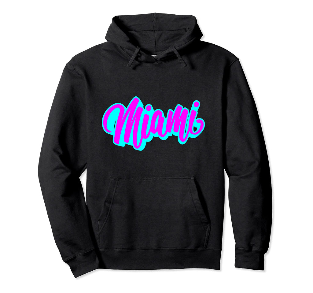 Miami Vaperwave Synthwave 80S Beach Hoodie - Minimalist Print Men Women - T-Shirt, Sweatshirt, Hoodie