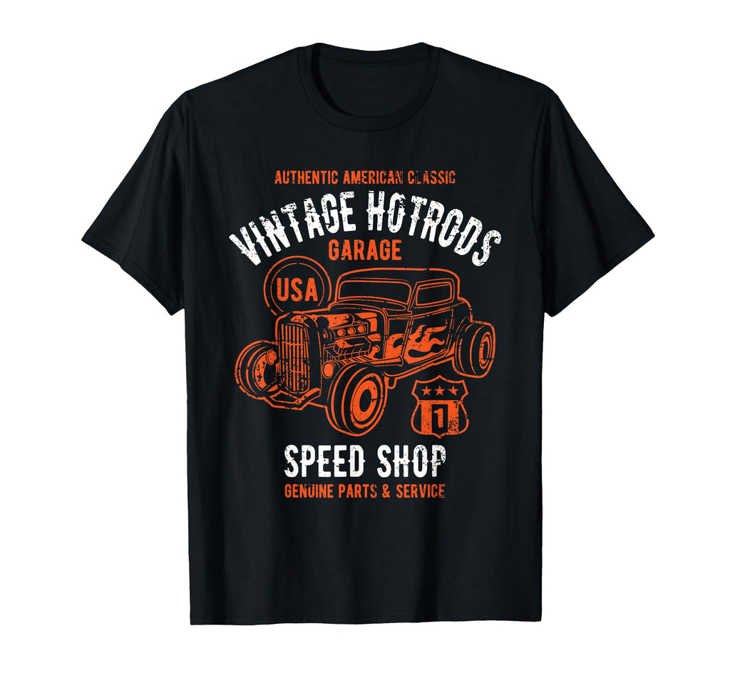 Speed Shop Hotrod Car Distressed T-Shirt - Streetwear Style for Adults - T-Shirt, Sweatshirt, Hoodie