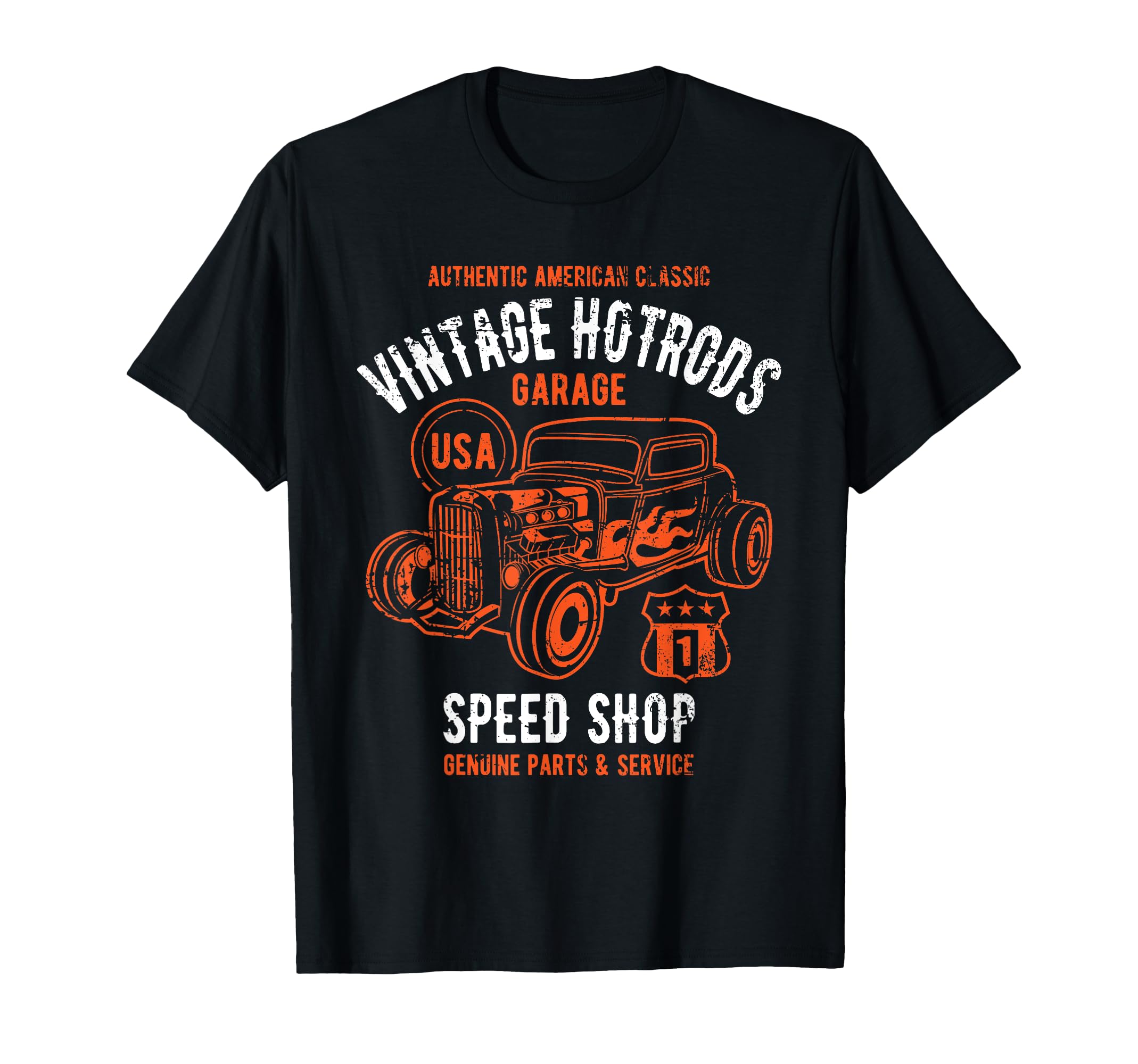 Speed Shop Hotrod Car Distressed T-Shirt - Streetwear Style for Adults - T-Shirt, Sweatshirt, Hoodie