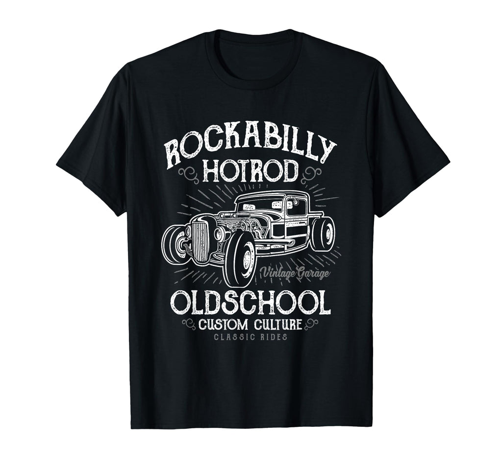 Hotrod Car Distressed T-Shirt - Graphic Print Unisex - T-Shirt, Sweatshirt, Hoodie