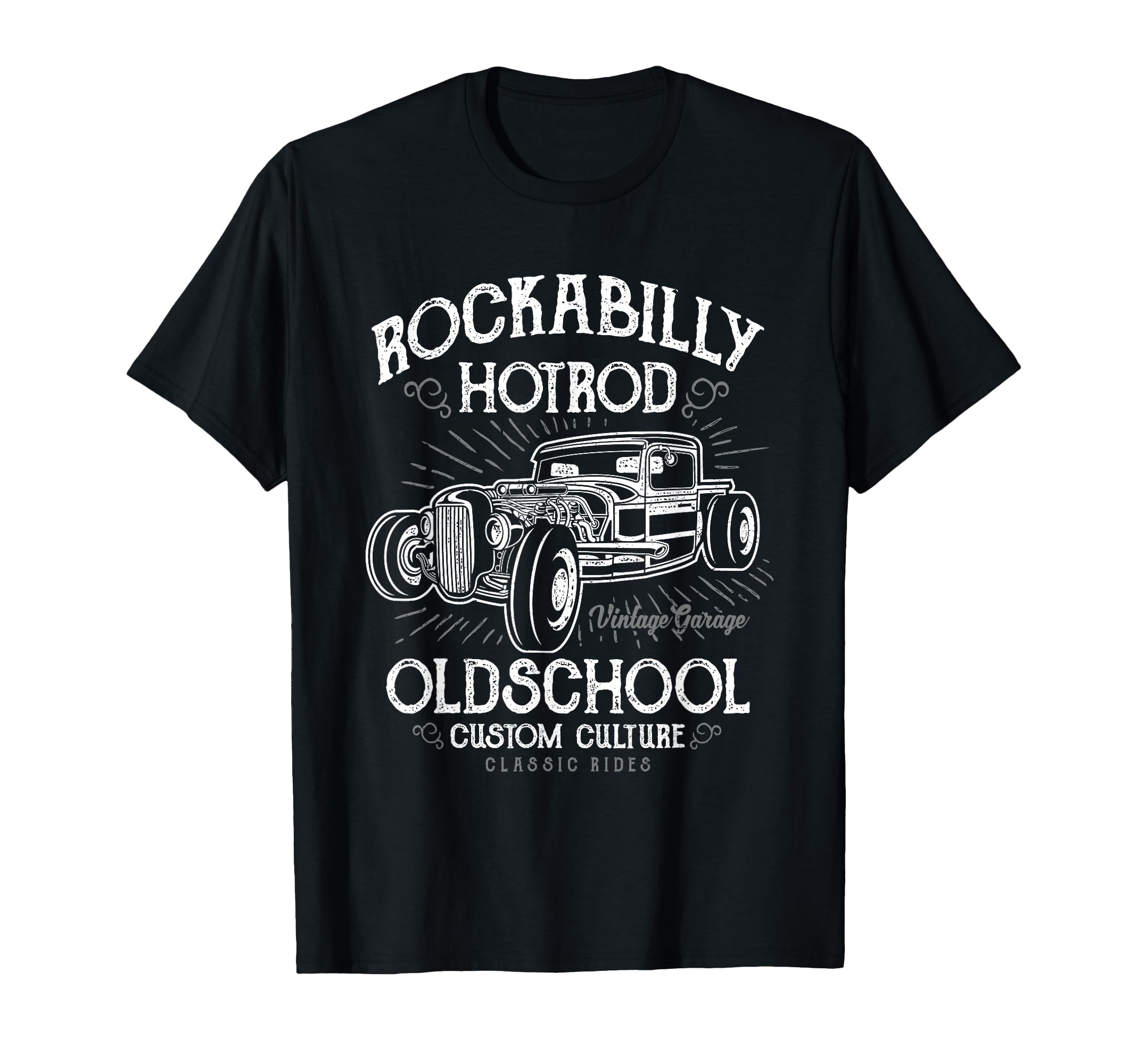 Hotrod Car Distressed T-Shirt - Graphic Print Unisex - T-Shirt, Sweatshirt, Hoodie