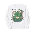 Kawaii Japanese Frog Meditation Zen Sweatshirt - Unique Graphic for Adults - T-Shirt, Sweatshirt, Hoodie