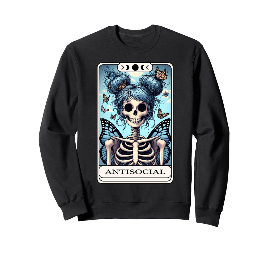 Antisocial Butterfly Tarot Card Sweatshirt - Novelty Apparel Unisex - T-Shirt, Sweatshirt, Hoodie