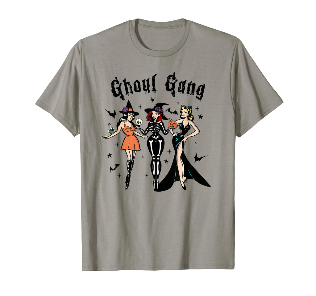 Ghoul Gang Pin Up Halloween Witches T-Shirt - Custom Art Print Men Women - T-Shirt, Sweatshirt, Hoodie