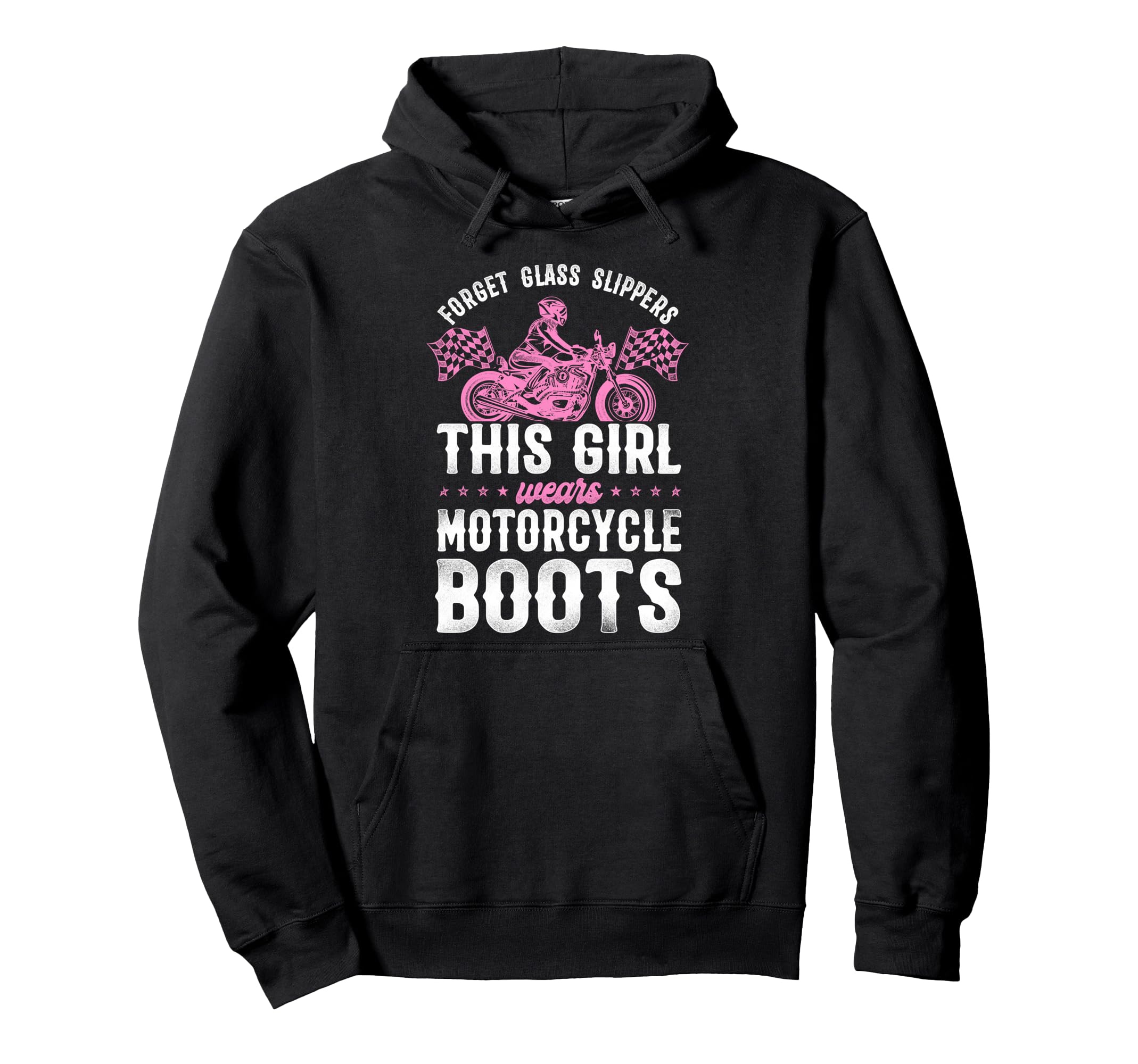 Motorcycle Biker Female Forget Glass Hoodie - Minimalist Print Unisex - T-Shirt, Sweatshirt, Hoodie