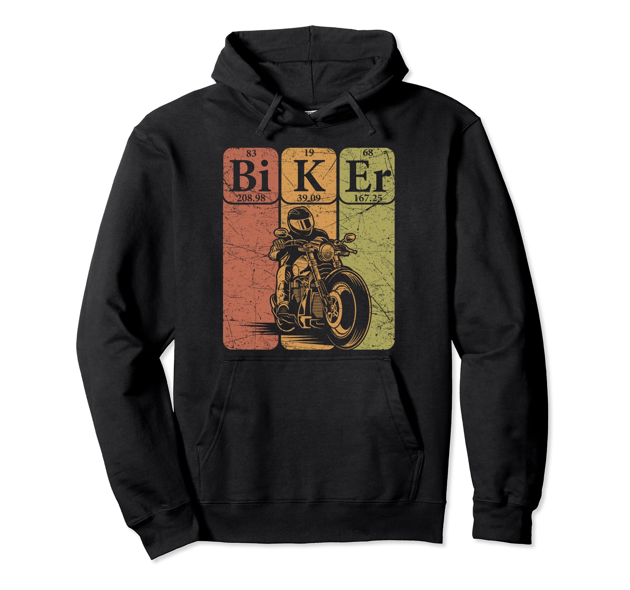 Biker Periodic Table Elements Hoodie - Custom Art Print Men Women - T-Shirt, Sweatshirt, Hoodie