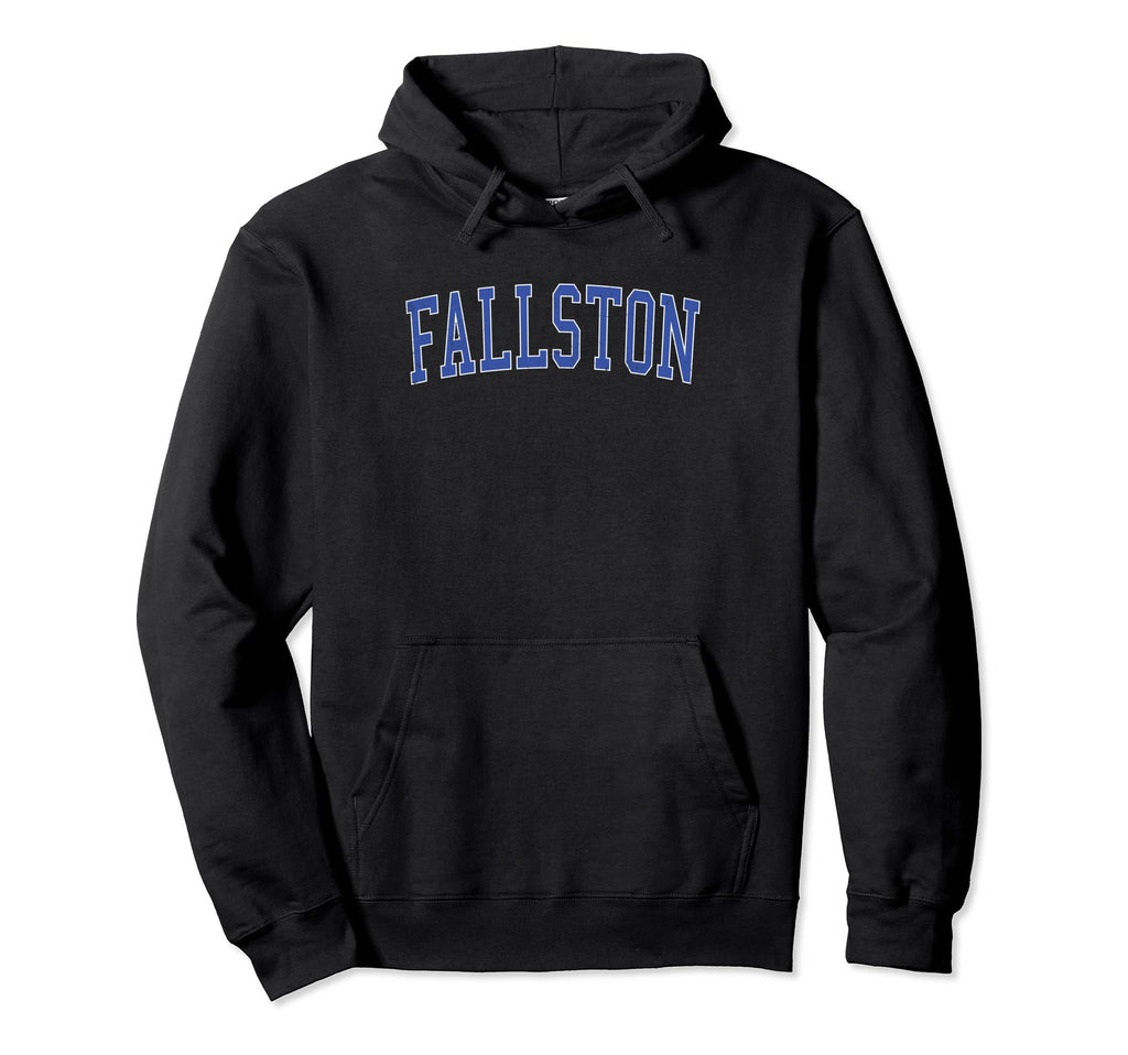 Fallston Md Distressed Blue Varsity Hoodie - Minimalist Print Unisex - T-Shirt, Sweatshirt, Hoodie