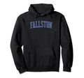 Fallston Md Distressed Blue Varsity Hoodie - Minimalist Print Unisex - T-Shirt, Sweatshirt, Hoodie
