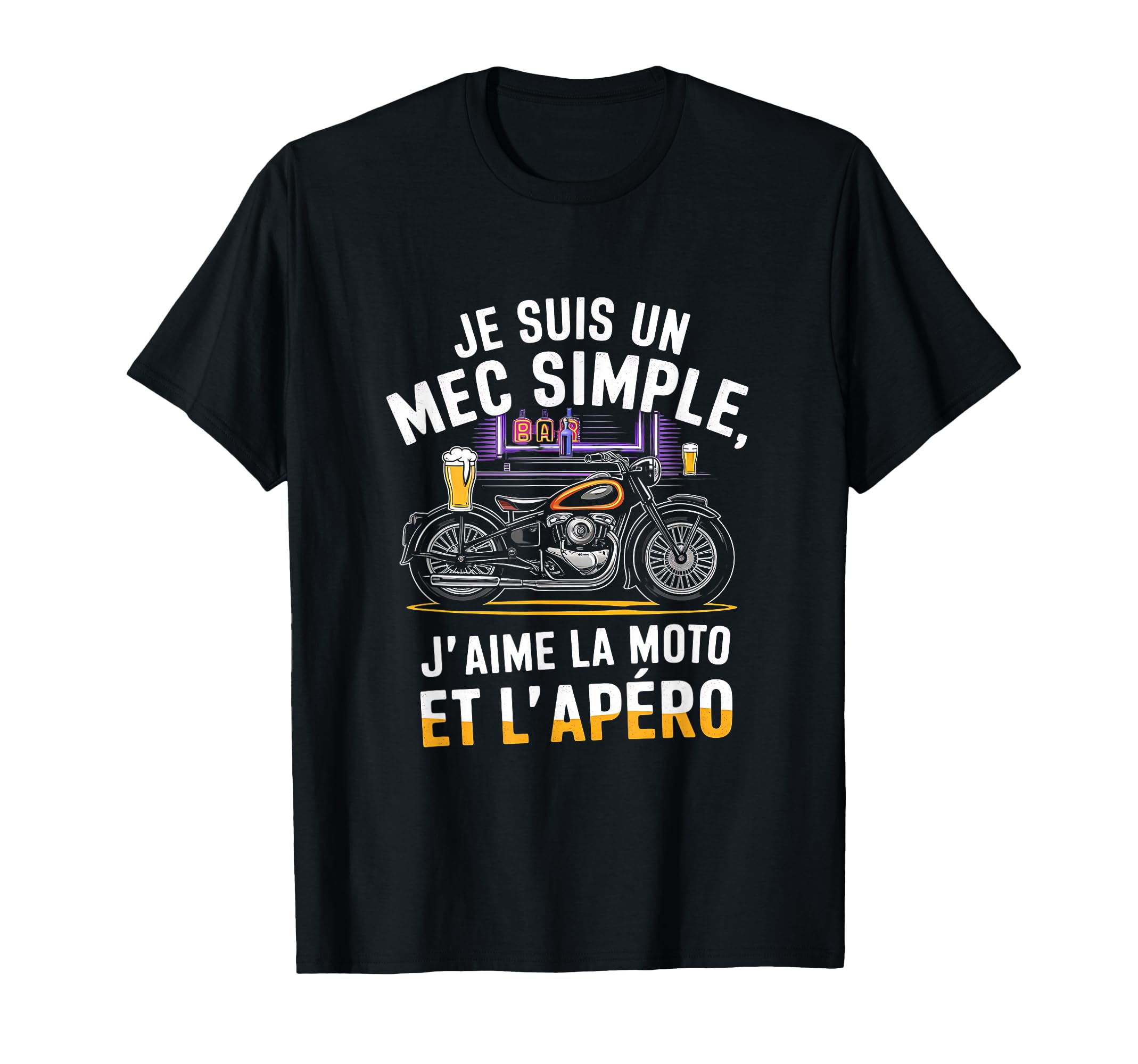 I Am Simple Guy Motorcycle And Aperitif Fan T-Shirt - Unique Graphic Unisex - T-Shirt, Sweatshirt, Hoodie